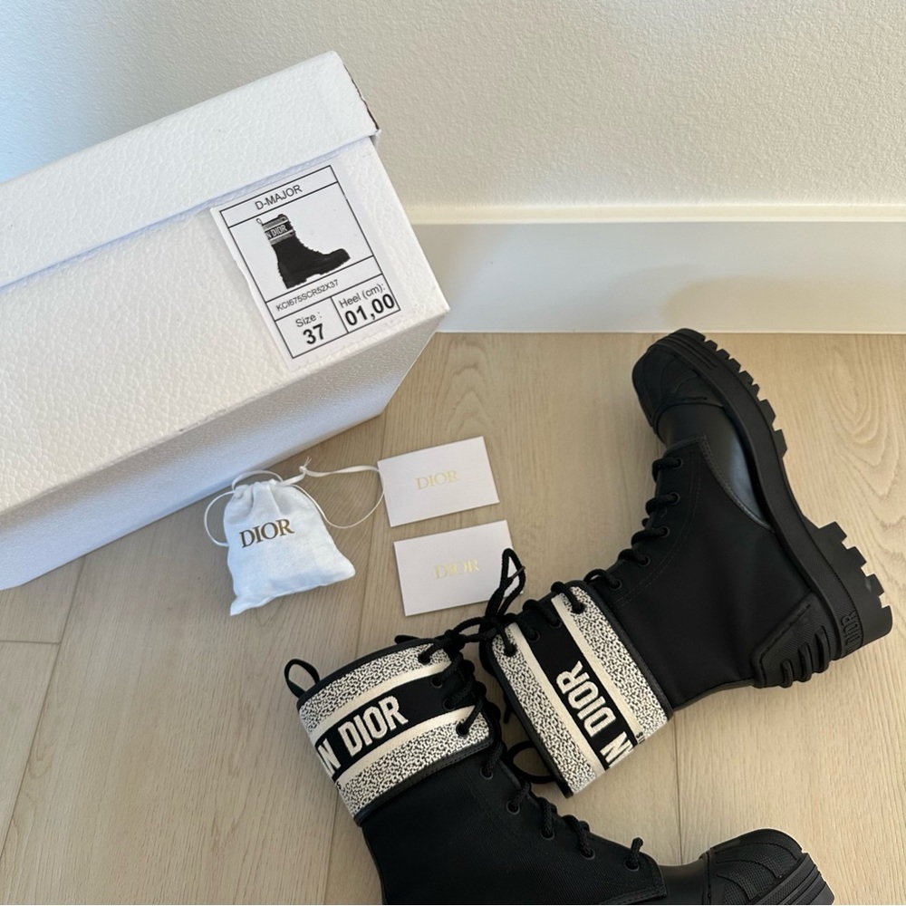 MIGHT KEEP • Christian Dior D-Major Moto Black Mid Calf Boots Shoes - Picture 13 of 15